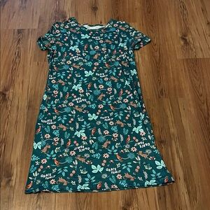 Floral Pajama Dress - Teal